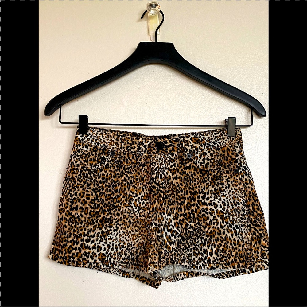 Forever 21 Leopard Corduroy Shorts